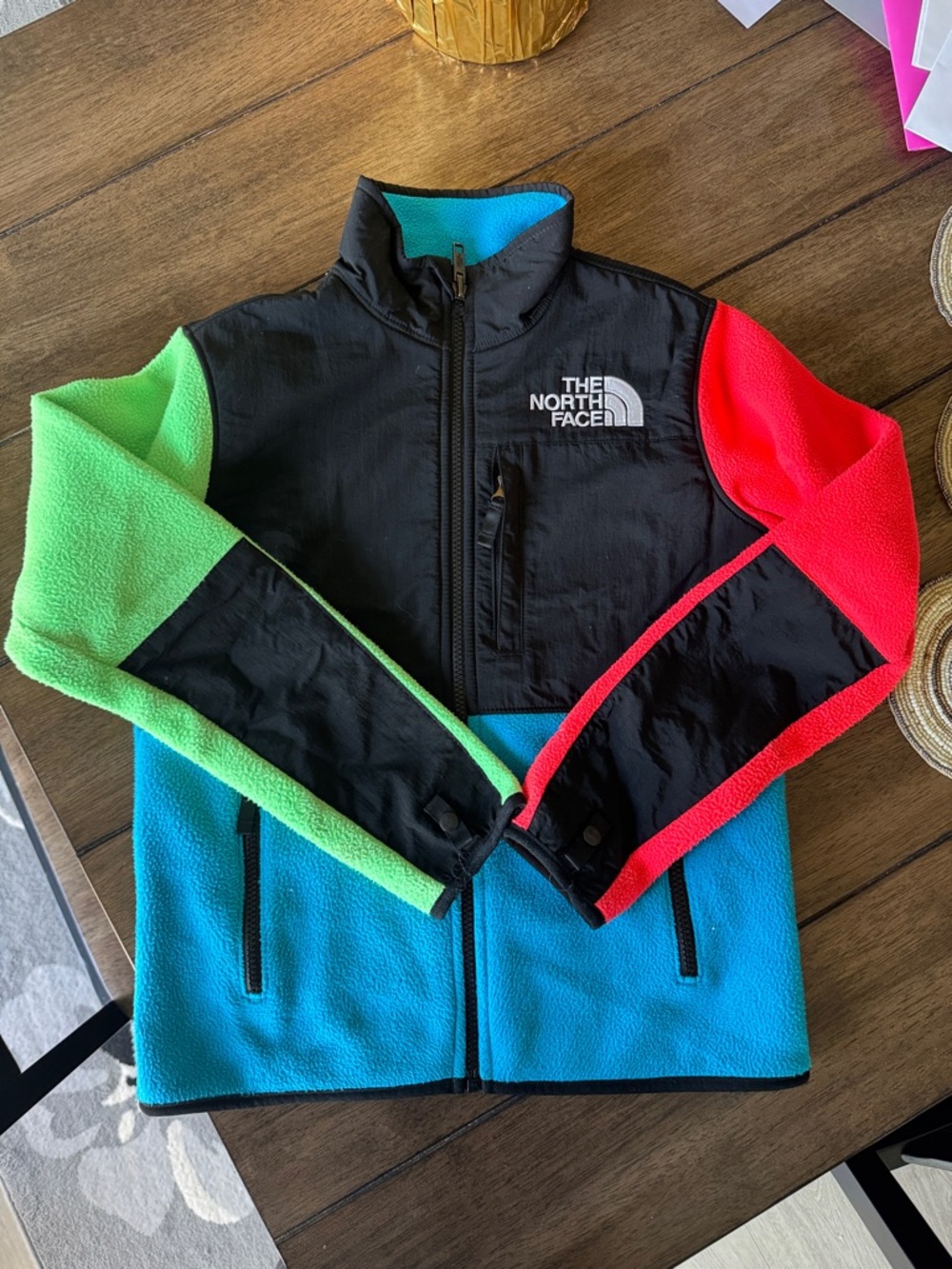 The North Face Kids Colorblock Fleece Jacket - Black, Blue, Green, Red